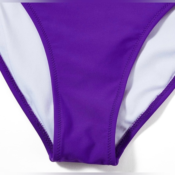 MOOSLOVER Women Cutout One Shoulder High Waisted Bikini High Cut Two Piece‎ Med - Picture 6 of 13